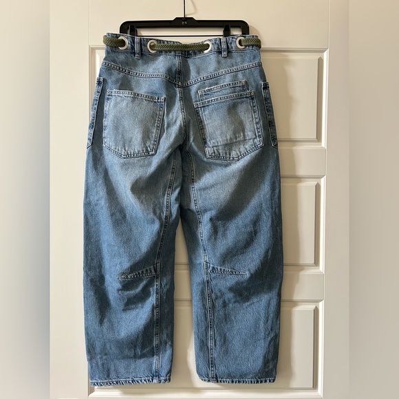 Free People We The Free Moxie Low Slung Pull-On Barrel Jeans Sz 27 - Picture 6 of 8